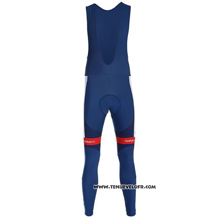 2020 Maillot Cyclisme Direct Energie Profond Bleu Rouge Manches Longues et Cuissard